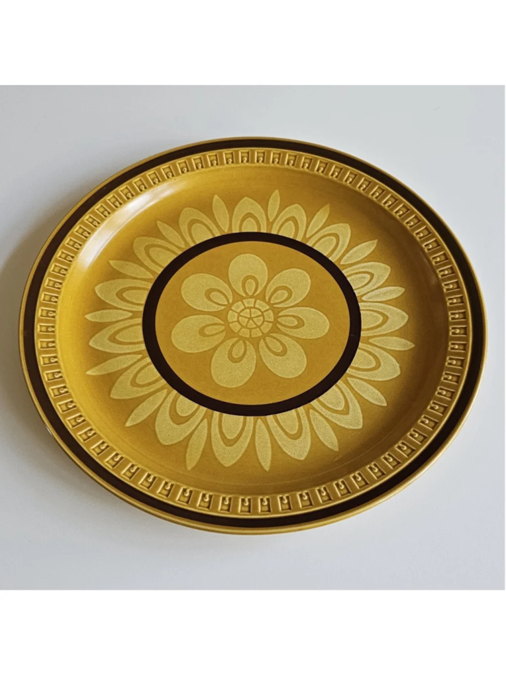Vintage Suzuka Stone Mosaic Brown Round Platter Plate - Pattern 2503 - Picture 6 of 8
